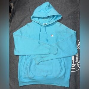 Champion Men's Light Blue Hoodie